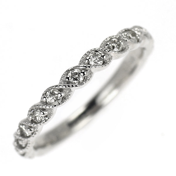 K18WG ダイヤモンド リング 0.23ct ハーフエタニティ