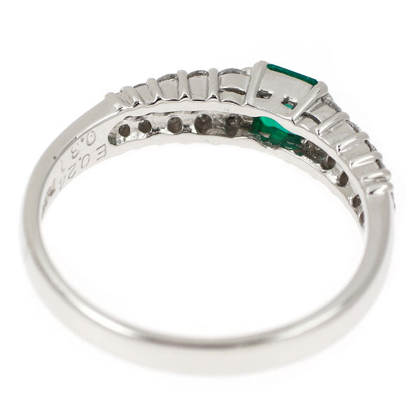 Pt900 コロンビア産 エメラルド ダイヤモンド リング 0.24ct D0.31ct