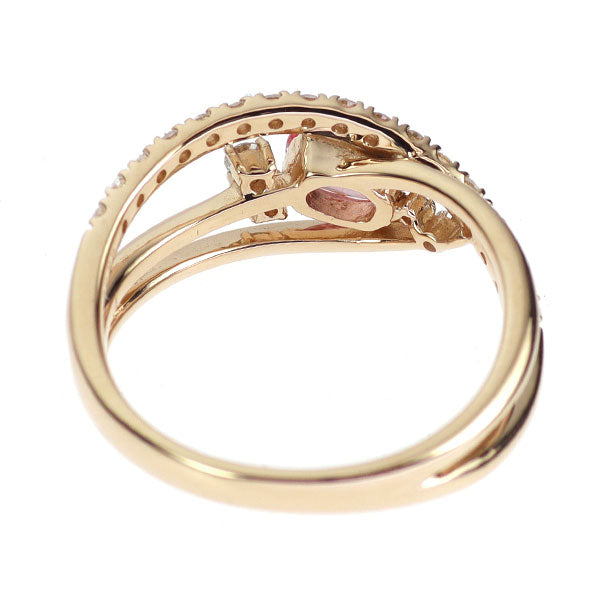 K18PG ピンクサファイア ダイヤモンド リング 0.56ct D0.23ct