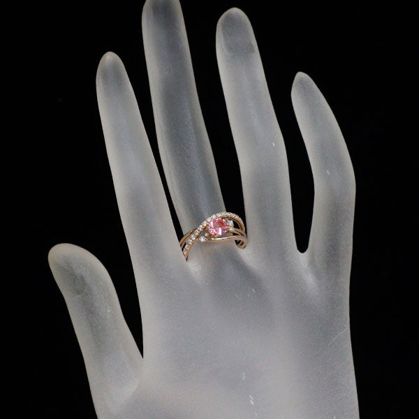 K18PG ピンクサファイア ダイヤモンド リング 0.56ct D0.23ct