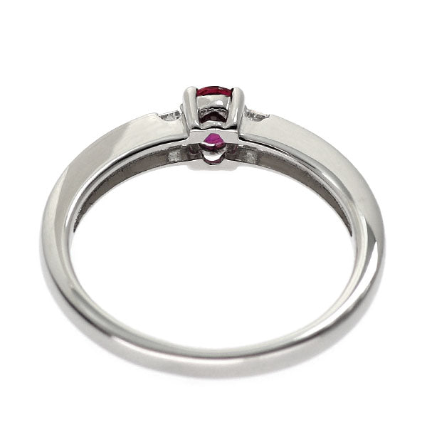 Pt950 非加熱 ピジョンブラッドルビー ダイヤモンド リング 0.28ct D0.11ct