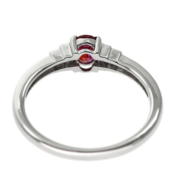 Pt950 非加熱 ピジョンブラッドルビー ダイヤモンド リング 0.33ct D0.15ct