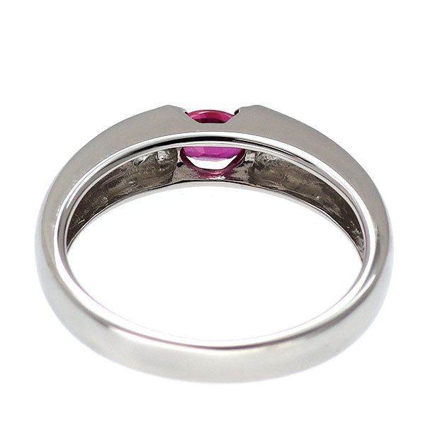 Pt900 非加熱 ピジョンブラッドルビー ダイヤモンド リング 0.33ct D0.06ct