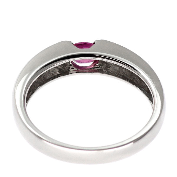 Pt900 非加熱 ピジョンブラッドルビー ダイヤモンド リング 0.32ct D0.07ct