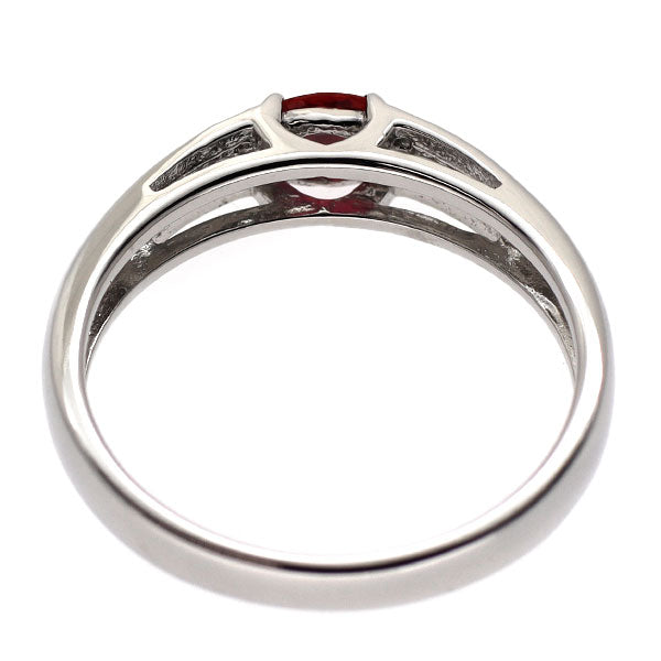 Pt900 非加熱 ピジョンブラッドルビー ダイヤモンド リング 0.28ct D0.03ct