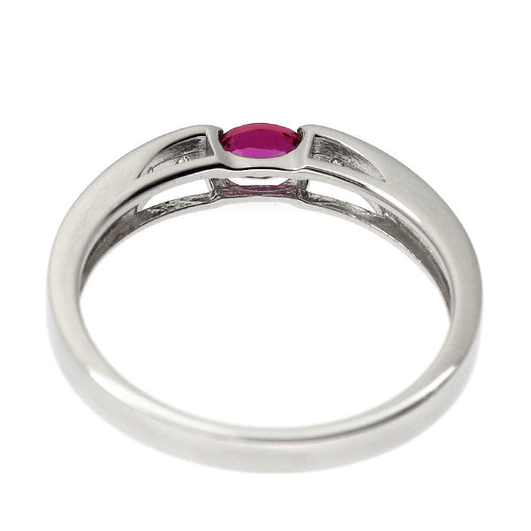 Pt950 非加熱 ピジョンブラッドルビー ダイヤモンド リング 0.21ct D0.02ct