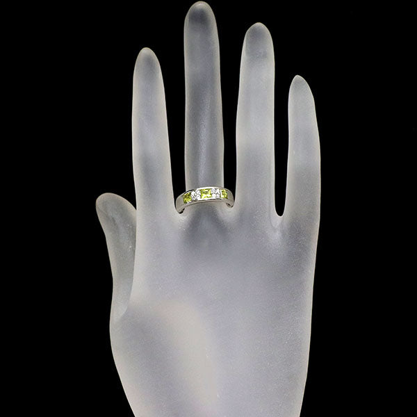 Pt900 カナリーイエロー トルマリン ダイヤモンド リング 0.59ct D0.17ct