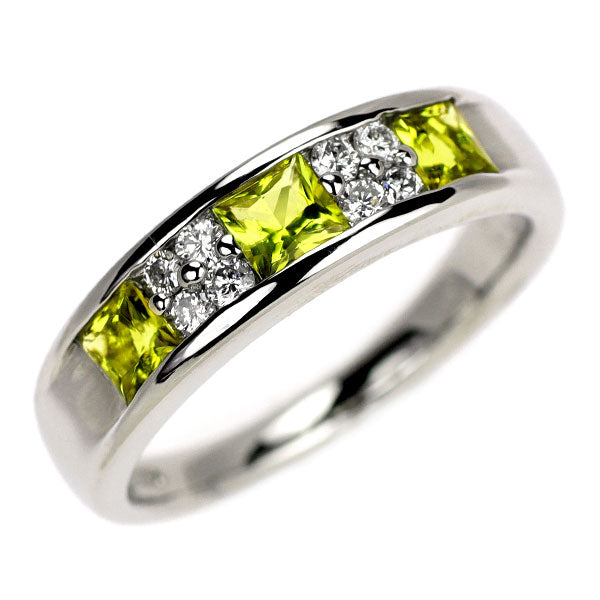 Pt900 カナリーイエロー トルマリン ダイヤモンド リング 0.59ct D0.17ct