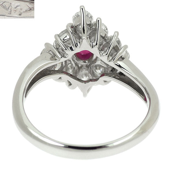銀座ミワ Pt900 ルビー ダイヤモンド リング 0.63ct D1.35ct