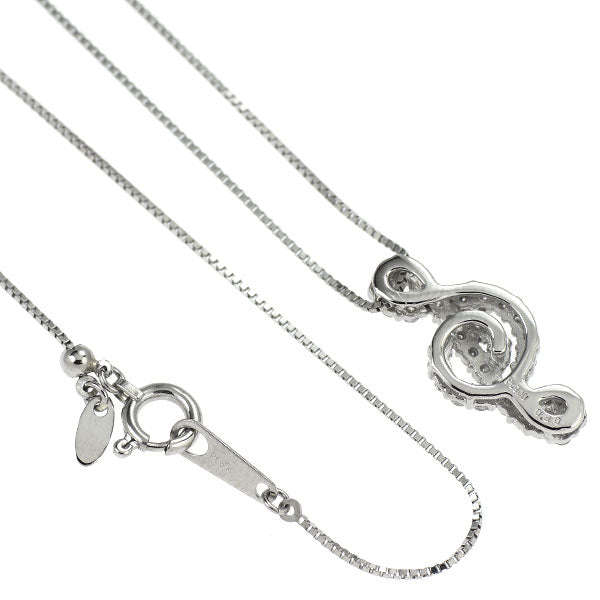 Pt900/ Pt850 ダイヤモンド ペンダントネックレス 0.30ct ト音記号
