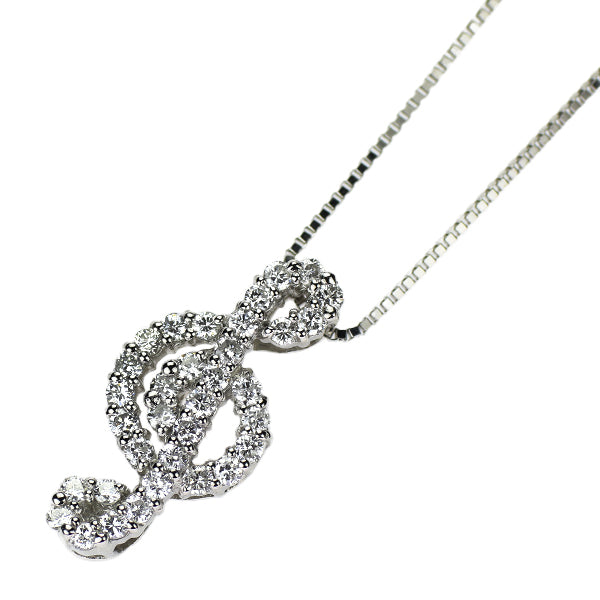 Pt900/ Pt850 ダイヤモンド ペンダントネックレス 0.30ct ト音記号
