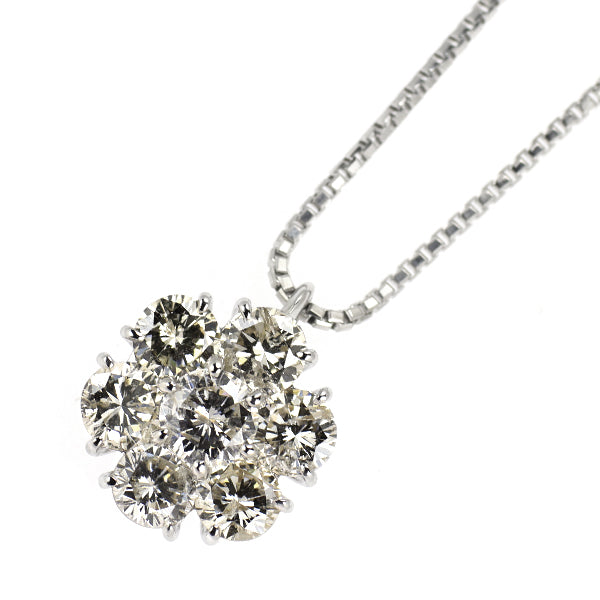 Pt900/ Pt850 ダイヤモンド ペンダントネックレス 2.04ct フラワー