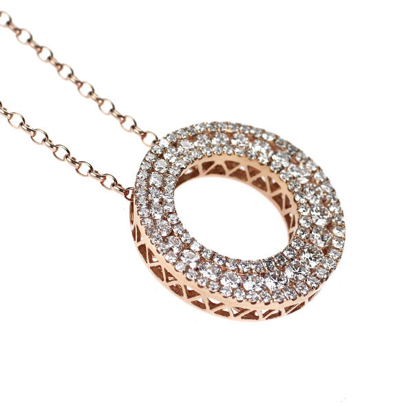 クイーン/Queen K18PG ダイヤモンド ペンダントネックレス 1.60ct