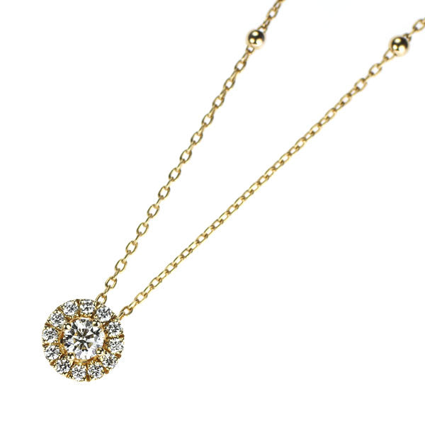 フォーエバーマーク K18YG ダイヤモンド ペンダントネックレス 0.19ct D0.11ct