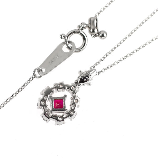 Pt900/ Pt850 ルビー ダイヤモンド ペンダントネックレス 0.20ct D0.25ct
