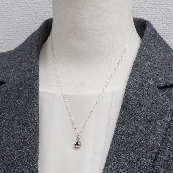 Pt900/ Pt850 ルビー ダイヤモンド ペンダントネックレス 0.20ct D0.25ct