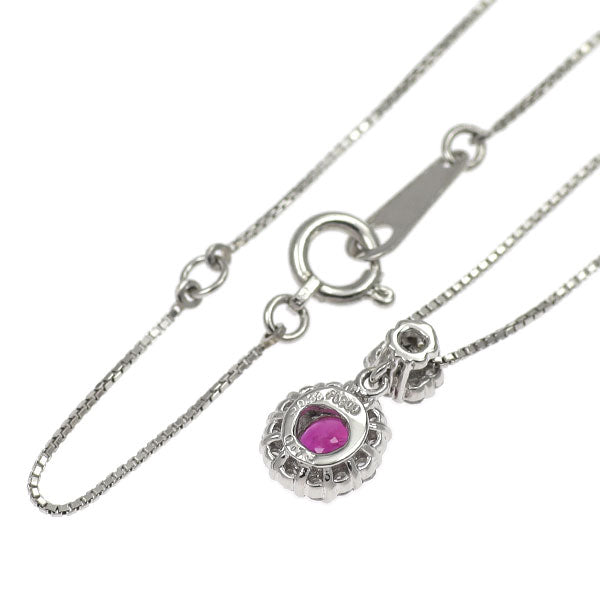 Pt900/ Pt850 ルビー ダイヤモンド ペンダントネックレス 0.33ct D0.13ct