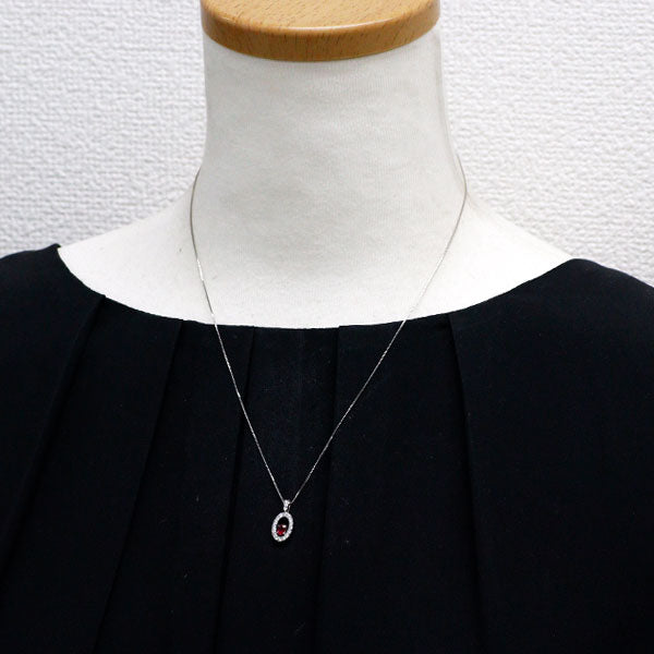 Pt950/ Pt850 非加熱 ピジョンブラッドルビー ダイヤモンド ペンダントネックレス 0.21ct D0.24ct