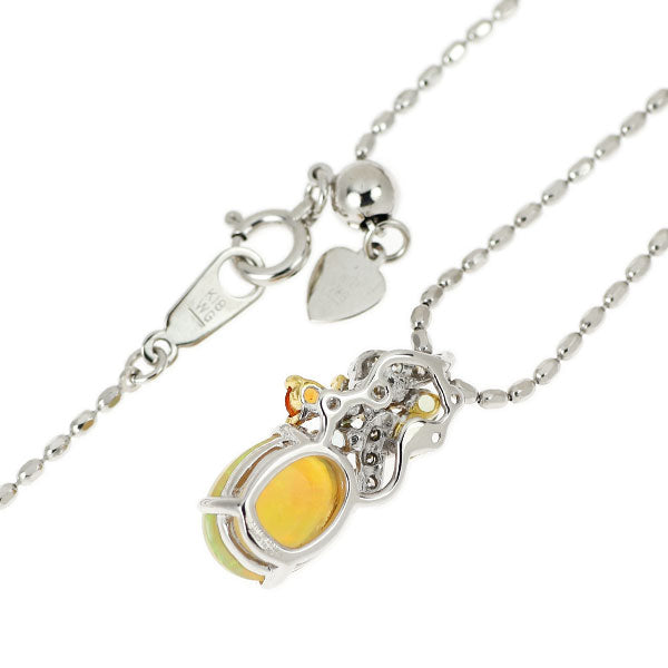 K18YG/WG オパール カラーサファイア パライバトルマリン ダイヤ ペンダントネックレス 1.00ct CS0.18ct T0.02ct D0.05ct