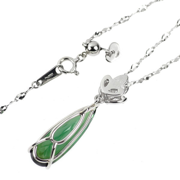 Pt900/ Pt850 グリーントルマリン ダイヤモンド ペンダントネックレス 6.11ct D0.20ct
