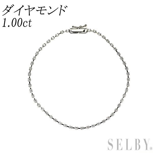 Pt850 ダイヤモンド テニス ブレスレット 1.00ct
