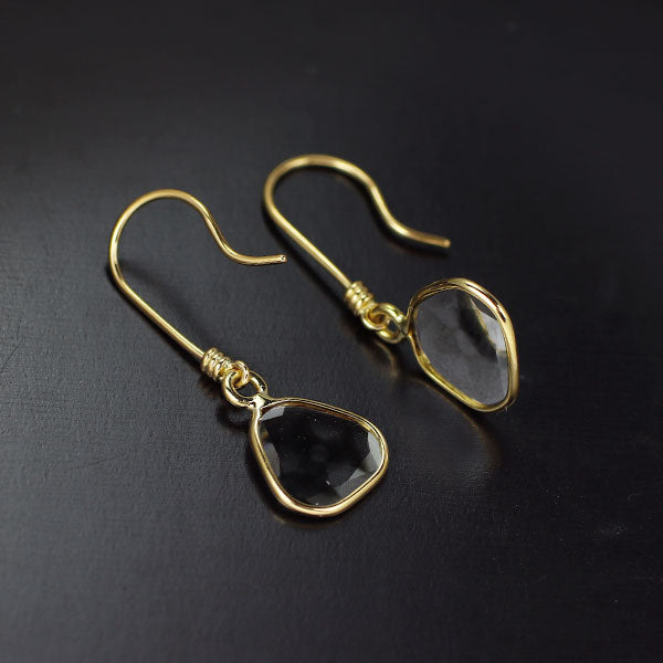 K18YG スライスカット ダイヤモンド ピアス