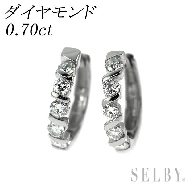 Pt900 ダイヤモンド ピアス 0.70ct フープ
