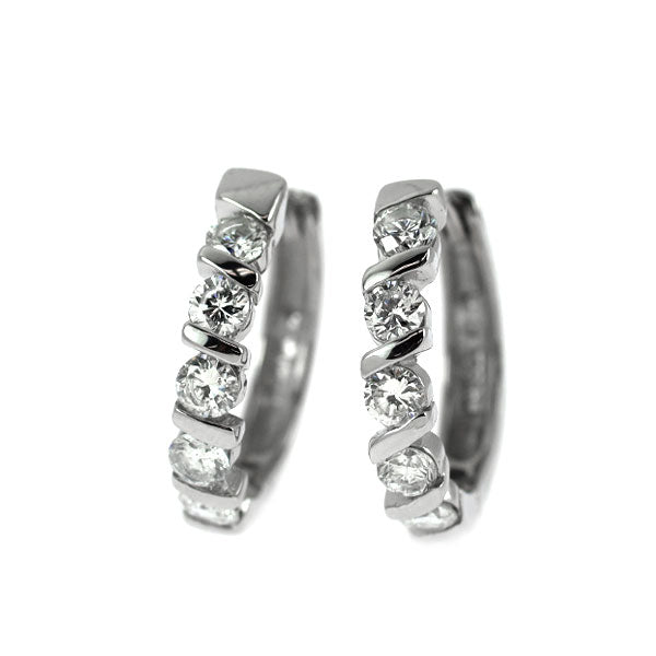 Pt900 ダイヤモンド ピアス 0.70ct フープ