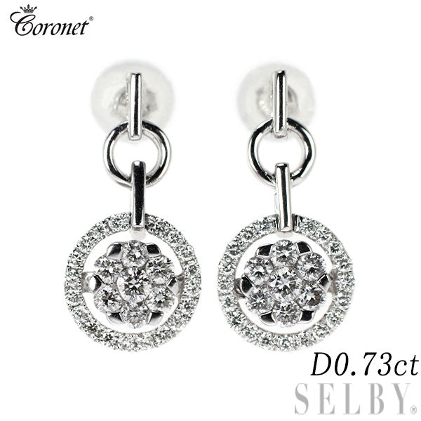 コロネット K18WG ダイヤモンド ピアス 0.73ct