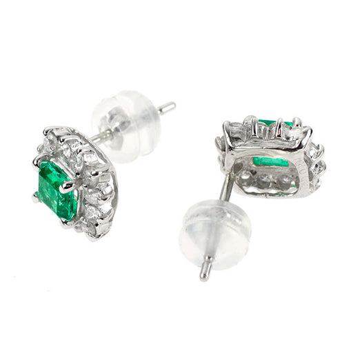 Pt900 エメラルド ダイヤモンド ピアス 0.58ct D0.40ct — セルビー
