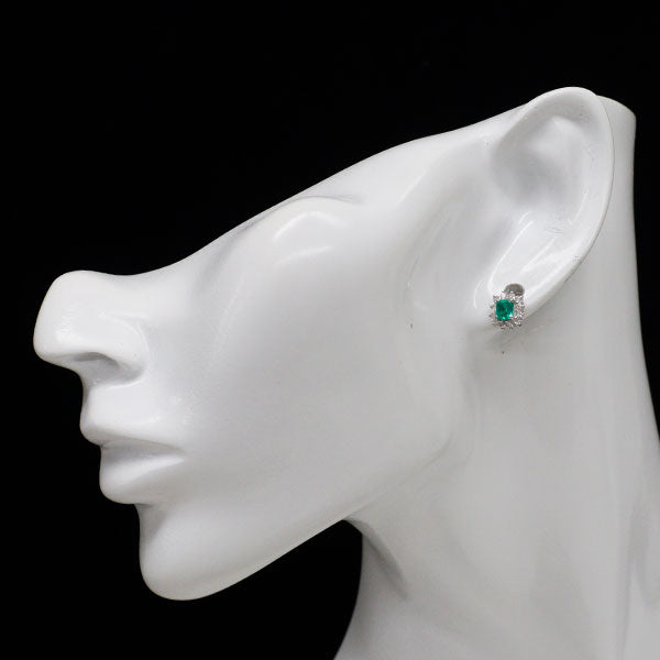 Pt900 エメラルド ダイヤモンド ピアス 0.58ct D0.40ct
