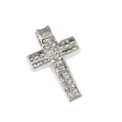 K18WG ダイヤモンド ペンダントトップ 0.80ct クロス ミステリー