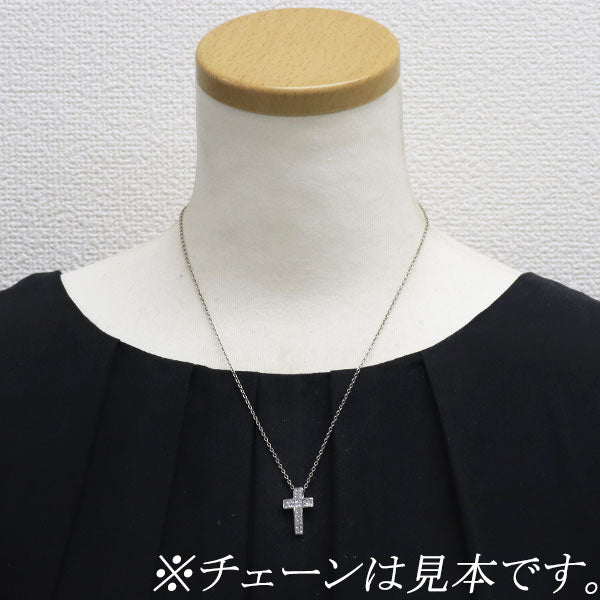 K18WG ダイヤモンド ペンダントトップ 0.80ct クロス ミステリーセッティング