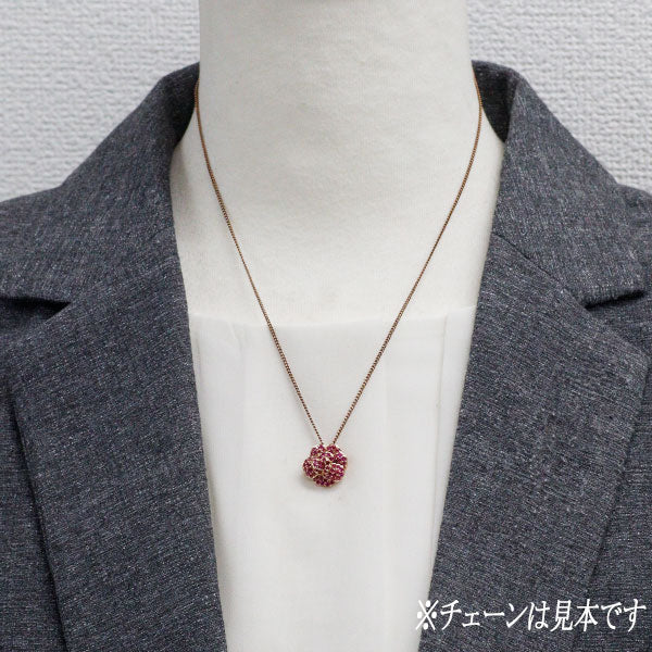 K18PG ルビー ペンダントトップ フラワー