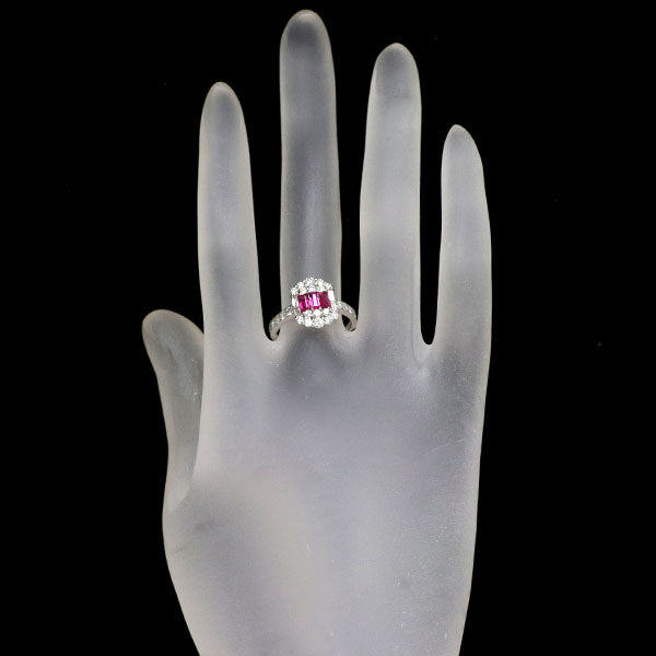 Pt950 ルビー ダイヤモンド リング 0.48ct D0.78ct