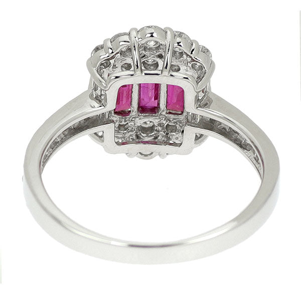 Pt950 ルビー ダイヤモンド リング 0.48ct D0.78ct