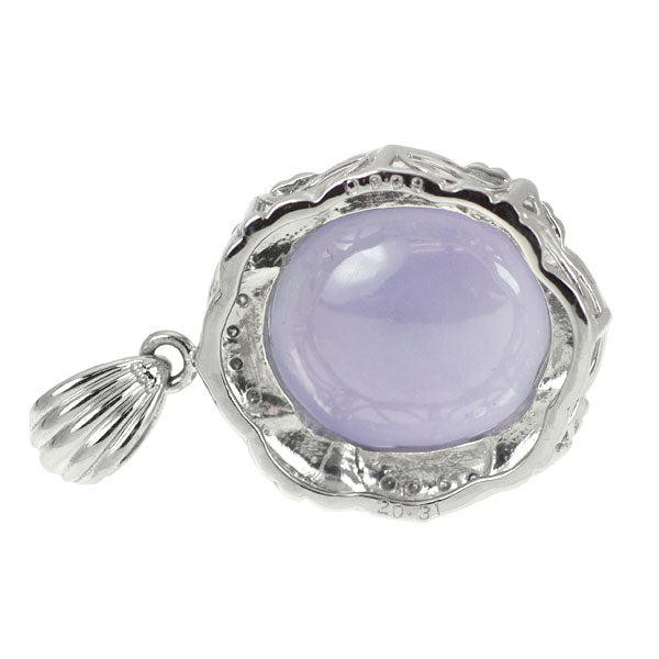 Pt900 ラベンダー 翡翠/ヒスイ ダイヤ ペンダントトップ 20.31ct D0.09ct