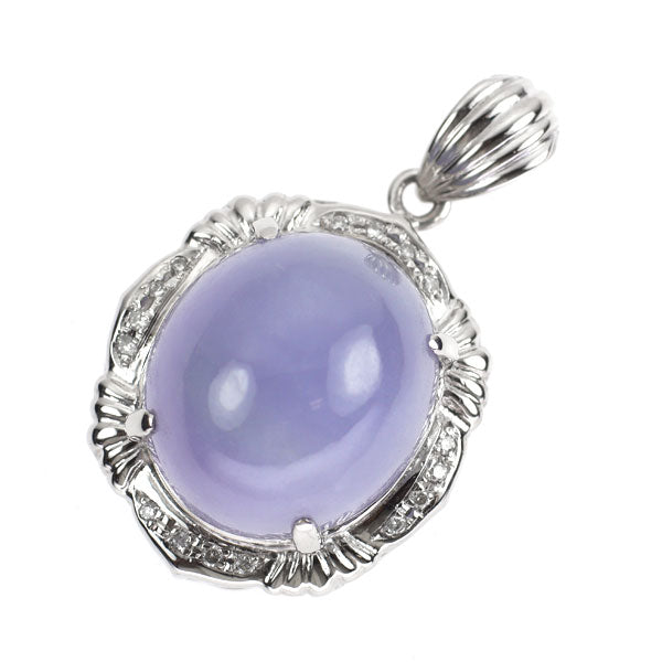 Pt900 ラベンダー 翡翠/ヒスイ ダイヤ ペンダントトップ 20.31ct D0.09ct