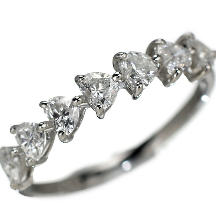新品 Pt900 ハートシェイプ ダイヤモンド リング D0.78ct 【エスコレ】 ハーフエタニティ