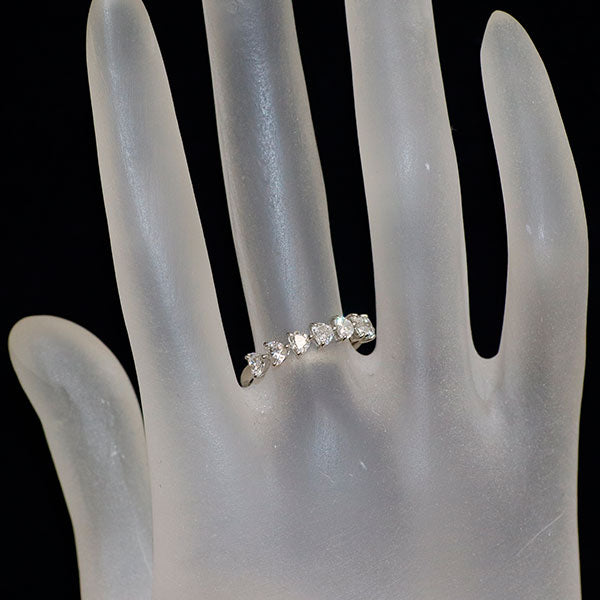 新品 Pt900 ハートシェイプ ダイヤモンド リング D0.78ct 【エスコレ】 ハーフエタニティ