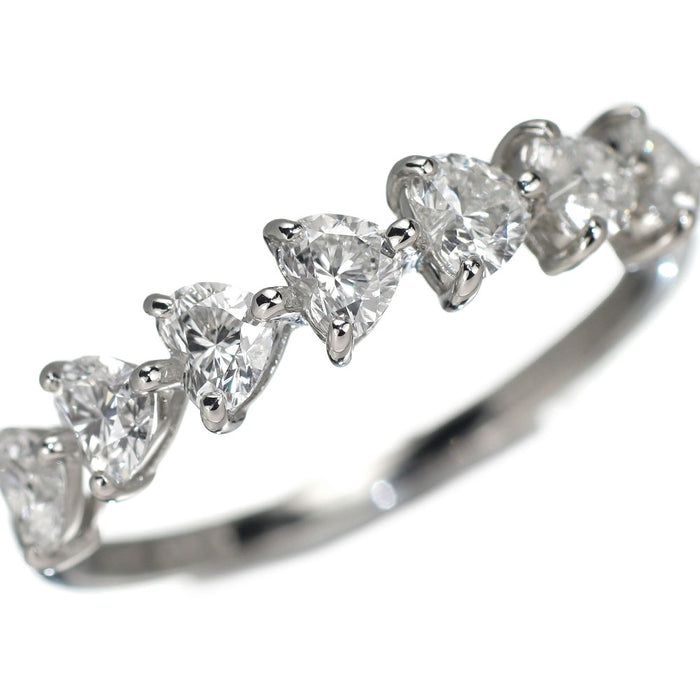 新品 Pt900 ハートシェイプ ダイヤモンド リング D0.78ct 【エスコレ】 ハーフエタニティ