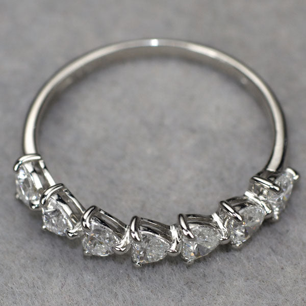 新品 Pt900 ハートシェイプ ダイヤモンド リング D0.78ct 【エスコレ】 ハーフエタニティ