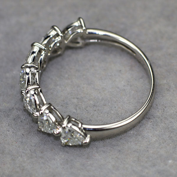 新品 Pt900 ハートシェイプ ダイヤモンド リング D0.78ct 【エスコレ】 ハーフエタニティ