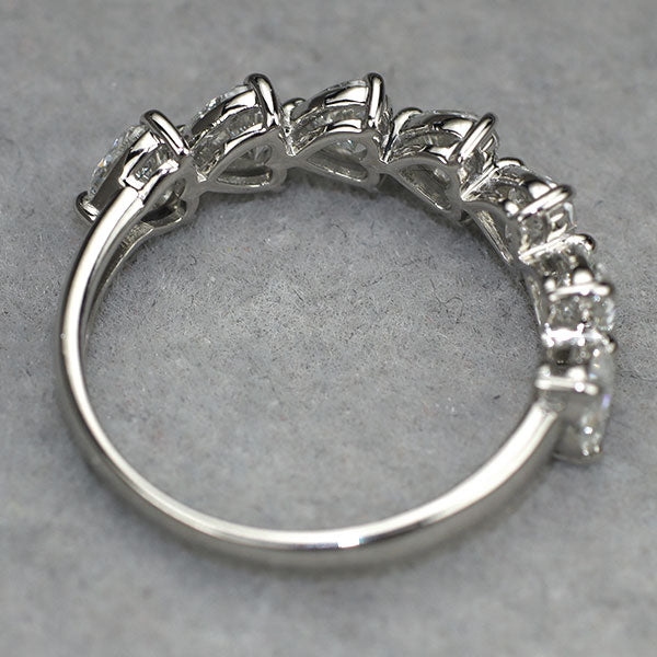 新品 Pt900 ハートシェイプ ダイヤモンド リング D0.78ct 【エスコレ】 ハーフエタニティ