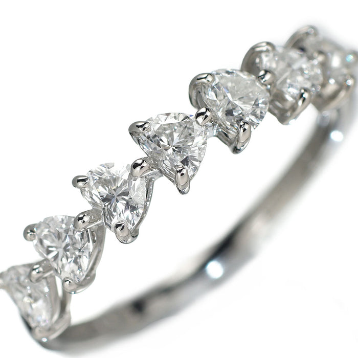 新品 Pt900 ハートシェイプ ダイヤモンド リング D0.78ct 【エスコレ】 ハーフエタニティ