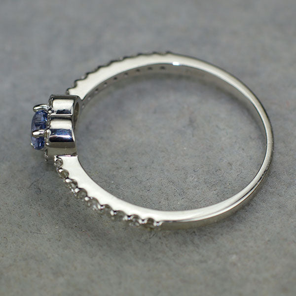 新品 Pt900 ハートシェイプ コバルト含有ブルースピネル ダイヤモンド リング 0.24ct D0.18ct 希少石 レアストーン【エスコレ】