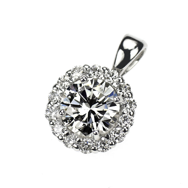 新品 Pt950 ダイヤモンド ペンダントトップ 0.633ct F SI2 VG D0.17ct【エスコレ】