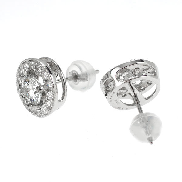 新品 Pt950/ Pt900 ダイヤモンド ピアス 1.008ct E/F SI2 G D0.46ct 鍛造ミルグレイン【エスコレ】