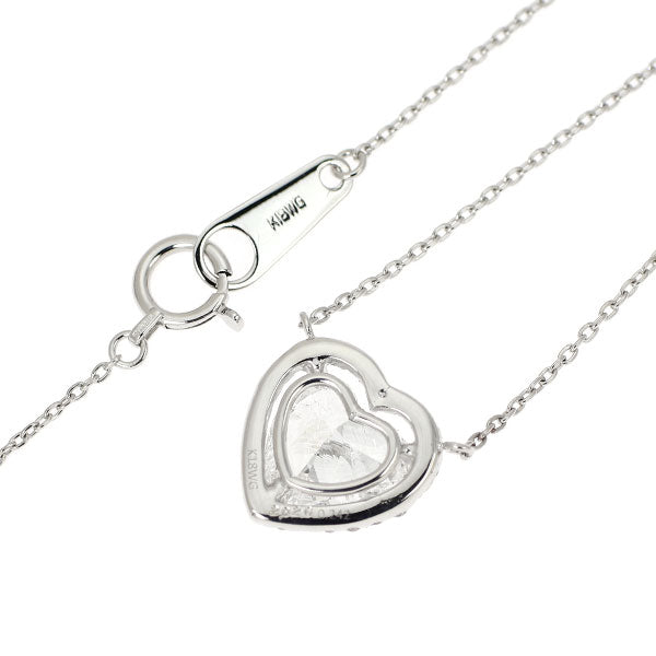 K18WG ハートシェイプ ダイヤモンド ペンダントネックレス 2.026ct D SI2 D0.242ct