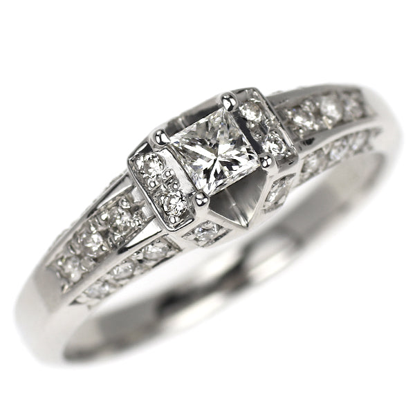 Pt900 プリンセスカット ダイヤモンド リング 0.20ct D0.21ct